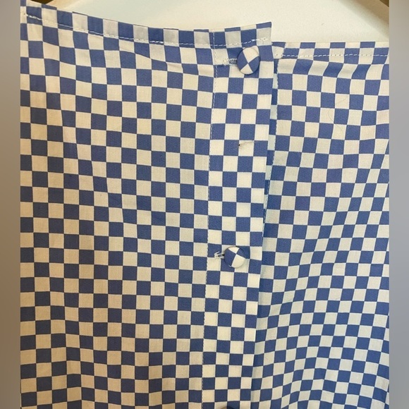 Tuckernuck Marella Damie Fringe Trim Button Back Checkerboard Top - Picture 7 of 8